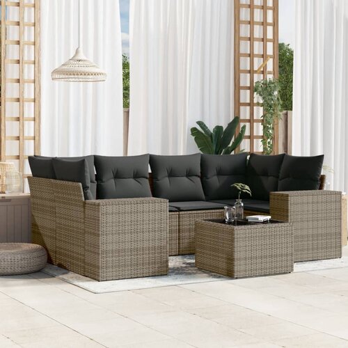 7-dijelni set vrtnih sofa sivi od poliratana Cijene