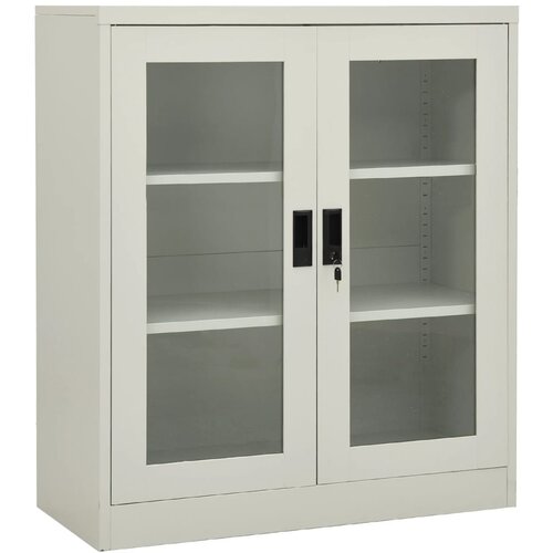 The Living Store Pisarniška omara svetlo siva 90x40x105 cm jeklo - Pisarniška Omara, (21435855) Cene