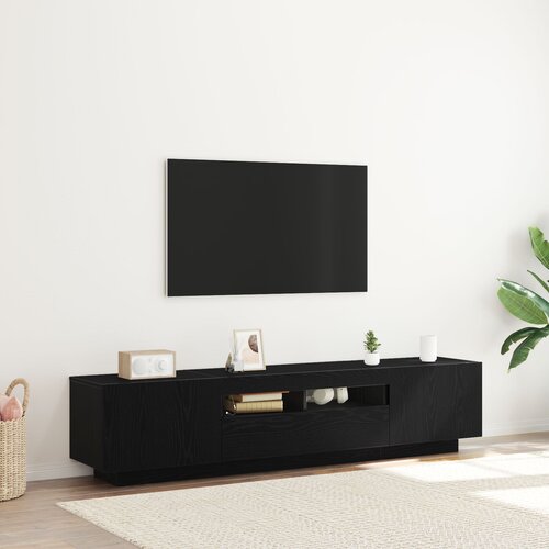 VidaXL TV kabinet Set od 2 Crni hrast Inženjersko drvo Srednji Pohrana Slike