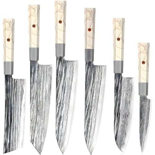  Set dama&scaron;ćanskih kuhinjskih noževa MA-39192 - 6 kom / Bijela KP39192 Cene