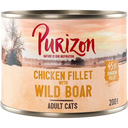 Purizon Adult 6 x 200 g - Pileći filet s divljom svinjom