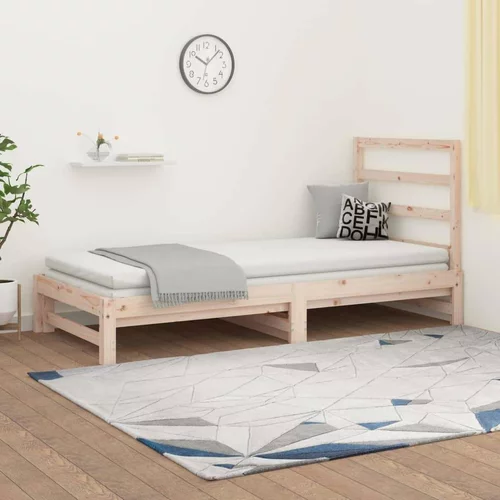  Izvlečna dnevna postelja 2x(90x190) cm trdna borovina, (20725025)