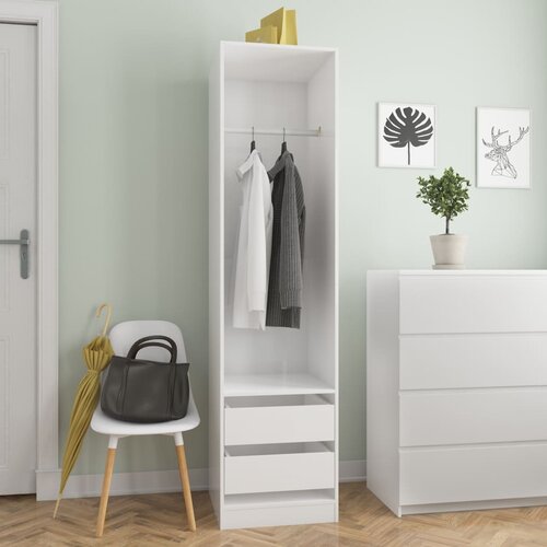 The Living Store Garderobna omara s predali visok sijaj bela 50x50x200 cm - Garderobna Omara, (21419688) Cene