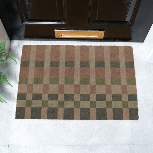 Artsy Doormats Predpražnik iz kokosovih vlaken 40x60 cm Pink and Blue Check &amp;ndash; Slike