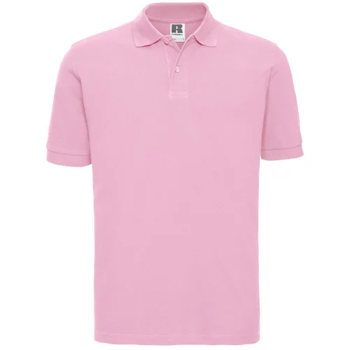 RUSSELL Light pink men's polo shirt 100% cotton