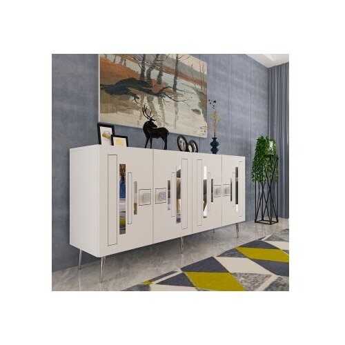 Hanah home komoda seduna white silver Slike