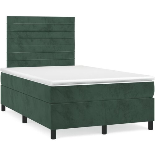  The Living Store Box spring postelja z vzmetnico LED tem. zelena 120x200cm žamet - Box Spring Postelja, (21490380) Slike