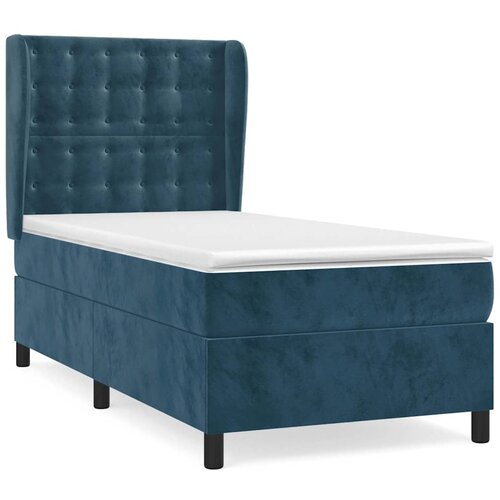 Box spring krevet s madracem tamnoplavi 90x200 cm bar&amp;scaron;unasti Slike