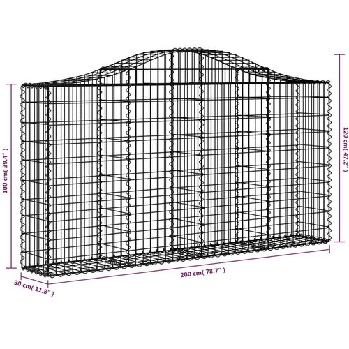  Lučne gabionske ko&amp;scaron;are 13kom 200x30x100/120cm pocinčano željezo Slike