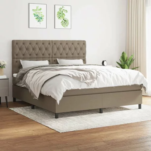  Box spring postelja z vzmetnico taupe 160x200 cm blago, (20897544)