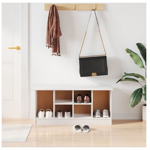 vidaXL Klupa za cipele ALTA bijela 100 x 35 x 45 cm masivna borovina Cijene