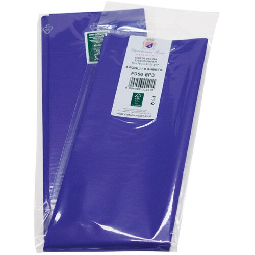 OKRASNI PAPIR TISSUE 50X76CM PK6 CARTOTECNICA ROSSI F056 MODRI BLIS. Slike