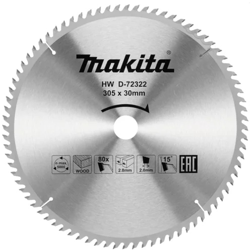 Makita TCT žagin list za les 305 mm x 80 mm x 60T, D-72322