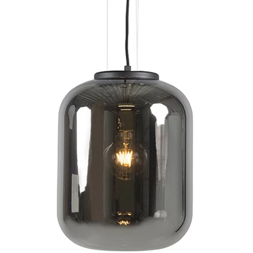 QAZQA Dizajnerska viseča svetilka črna z dimljenim steklom - Bliss