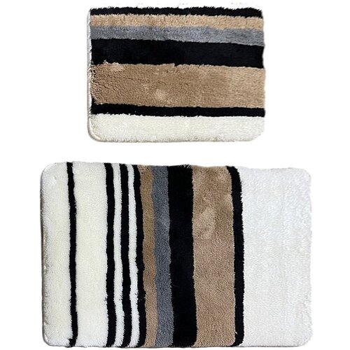  Steingra ecrublackbrown acrylic bathmat set (2 pieces) Slike