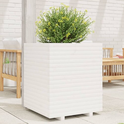 vidaXL Vrtna sadilica bijela 60x60x72 cm od masivne borovine Cijene