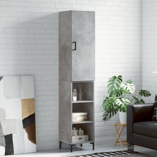  Visoka komoda siva betona 34,5x34x180 cm od konstruiranog drva Slike