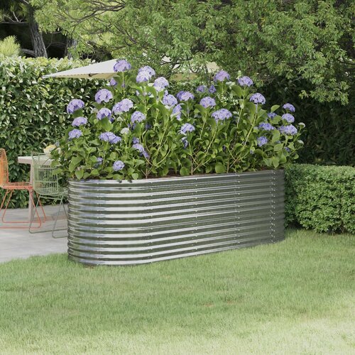 VidaXL Visoka greda iz pra&amp;scaron;no premazanega jekla 224x80x68 cm srebrna Slike