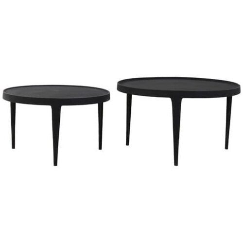 Light & Living Črne okrogle mizice v kompletu 2 ks ø 75 cm Tobias – Cene