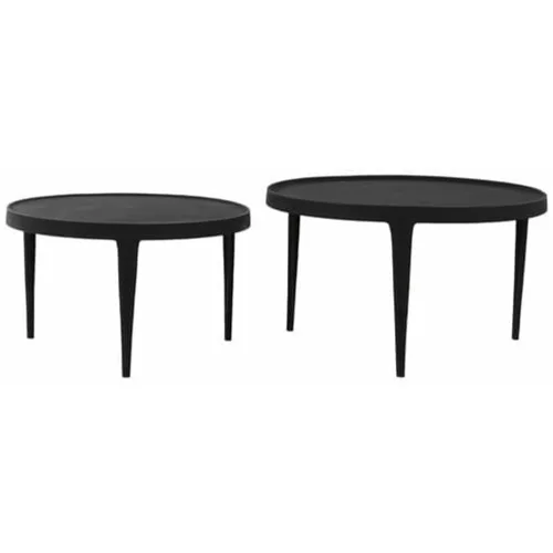 Light & Living Črne okrogle mizice v kompletu 2 ks ø 75 cm Tobias –