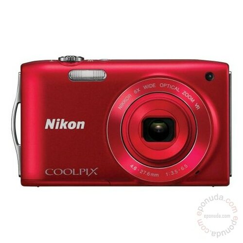 Nikon Coolpix S3300 Red digitalni fotoaparat Slike