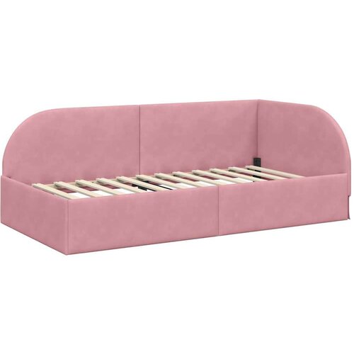 VidaXL kutni okvir kreveta ružičasta 80 cm x 200 cm tkanina Slike