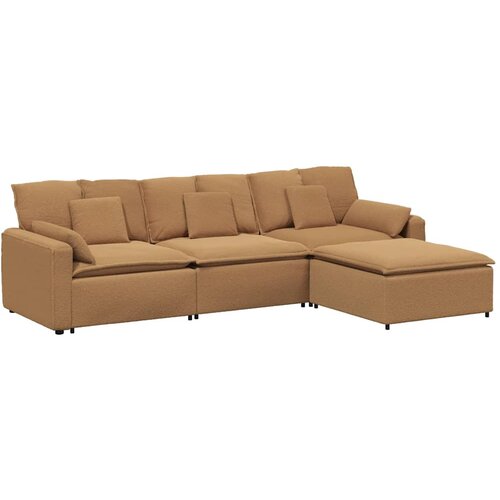  Modularna sofa s tabureom i jastucima bež boje Slike