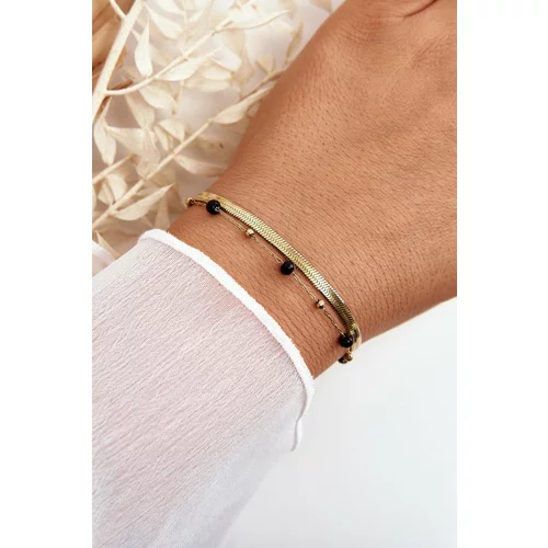Kesi Double Snake and Ankier Bracelet with Gold Beads