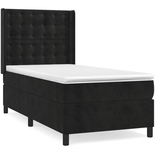 Maison Chic Box spring postelja - Vzmetna postelja z vzmetnico črn 90x190 cm žamet SL7870, (21886587) Slike