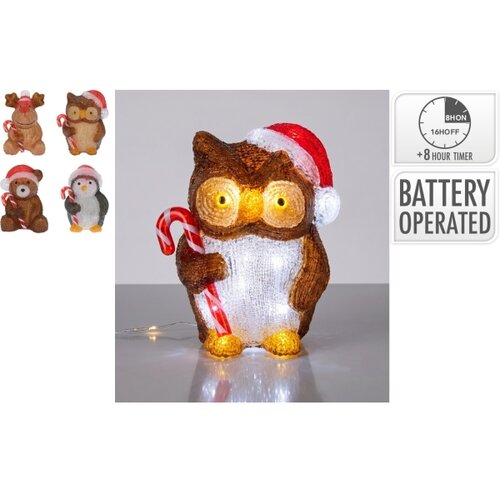  LED spolja&amp;scaron;nja božićna dekoracija 32xLED/3xAA 24 cm IP44 sova Slike