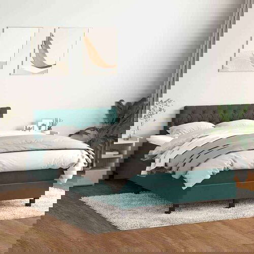 Box spring postelja z vzmetnico temno zelena 120x210 cm žamet, (22011208) Cene