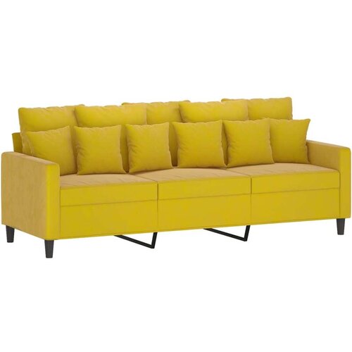  3-dijelni set sofa s jastucima žuti bar&amp;scaron;unasti Slike