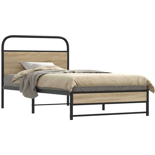  Posteljni okvir brez vzmetnice 107x203 cm dim. hrast inž. les, (21607993) Slike