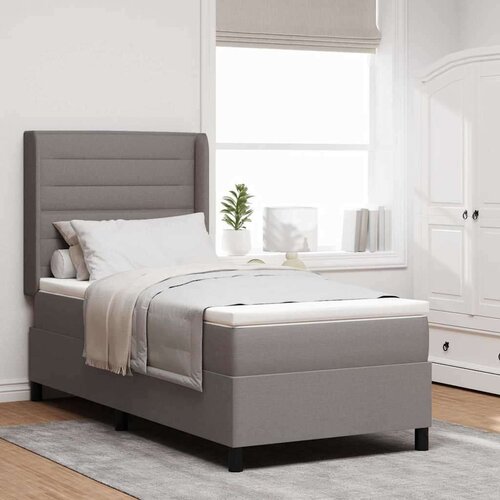  Postelja z vzmetnico z vzmetnico Taupe 80 x 200 cm blago, (5000126050) Cene