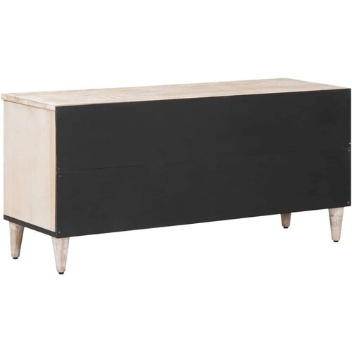  ormar s ladicama Bijelo 100 x 33 5 x 46 cm Čvrsto drvo manga - Bijelo Slike