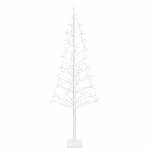  LED božićno drvce Bijela 180 cm Čelik 196 LED lampica Slike
