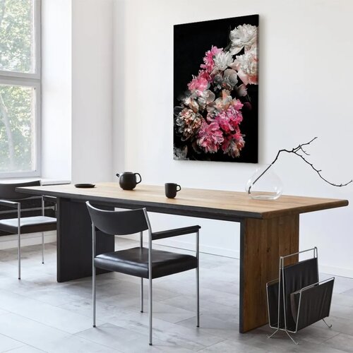  Slika - Peony Charm (1-part) - Colorful Bouquet on Black Background 40x60 Slike