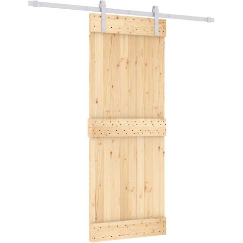  Klizna vrata Prirodna i bijela 80 x 210 cm Čvrsta borovina Slike