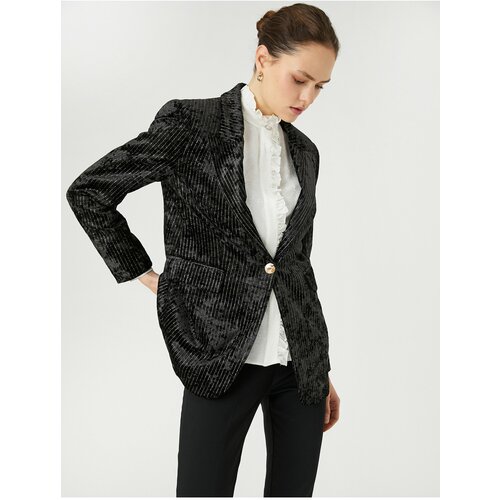 Koton Melis Agazat X - Shimmering Velvet Blazer Jacket Slike
