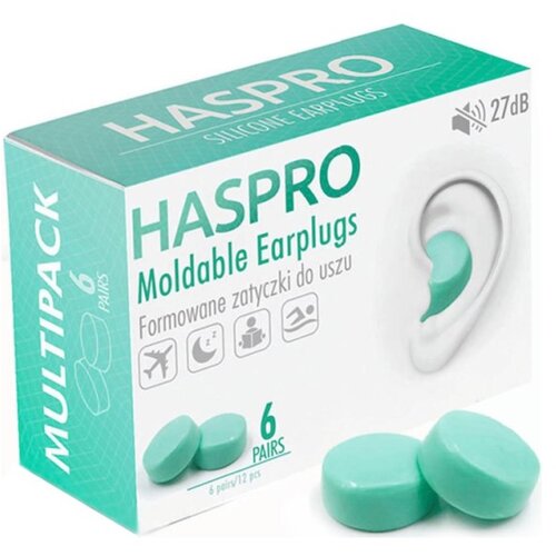 Haspro Silikonski čepki za ušesa Mold6 - mint barva (12 kosov) Cene