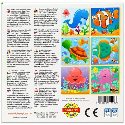  Me&amp;scaron;ani puzzle s kockami, 4 kosi - Morske živali Slike