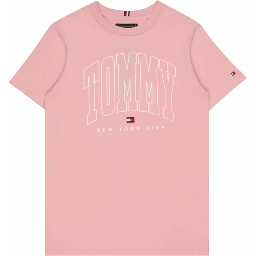 Tommy Hilfiger Majica nočno modra / svetlo roza / rdeča / bela