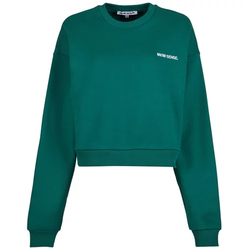 9N1M SENSE Sweater majica kraljevski zelena / bijela