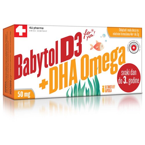 Babytol D3+DHA Omega for you 50mg, 60cps Cene