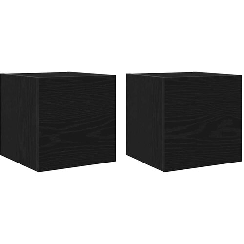  Set TV komoda Zidne 8 pcs Crni hrast Konstruirano drvo Slike