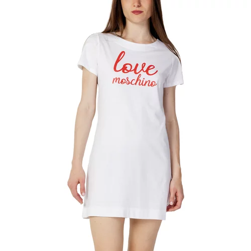 Love Moschino Kratke obleke STAMPA LOGO W 5 929 27 M 4405 Bela