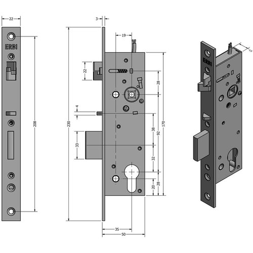 ERBI systems SAM EL 9235 - elektromehanička samozaključavajuća brava Slike