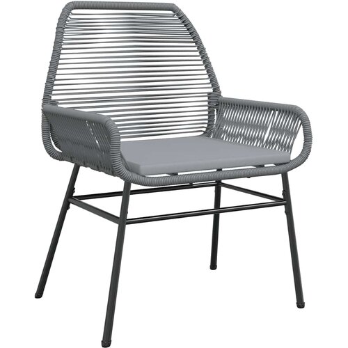  5-dijelni vrtni blagovaonski set s jastucima poliratan i staklo Siva 80 x 80 x 74 cm Slike