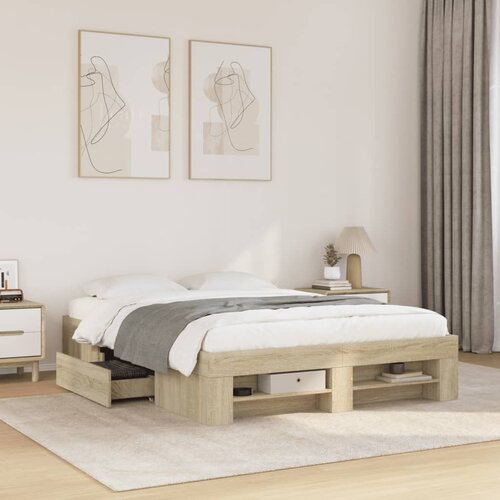Furnova Posteljni okvir sonoma hrast 135x190 cm inženirski les, (21939794) Slike