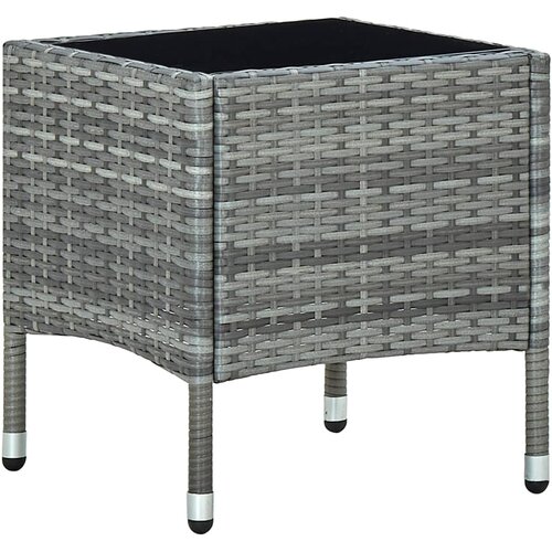 The Living Store Vrtna miza siva 40x40x45 cm poli ratan - Vrtna Miza, (21475107) Slike